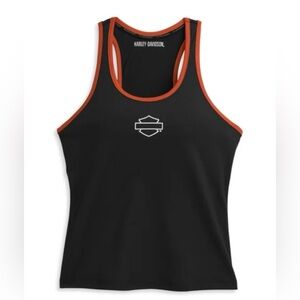 Harley-Davidson Black and Orange Tank Top